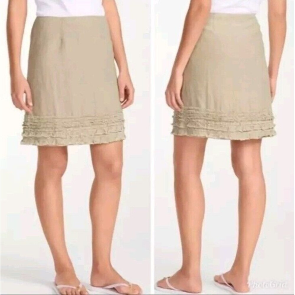 Tommy Bahama Tan Ruffled Pencil Skirt